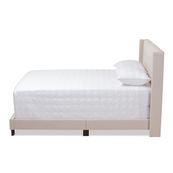 Baxton Studio Lisette Modern Beige Upholstered Queen Size Bed - 150-8851