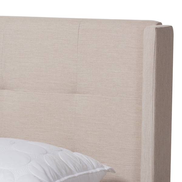 Baxton Studio Lisette Modern Beige Upholstered Queen Size Bed - 150-8851