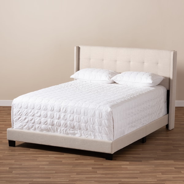Baxton Studio Lisette Modern Beige Upholstered Queen Size Bed - 150-8851