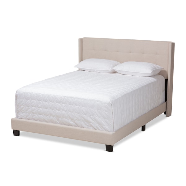 Baxton Studio Lisette Modern Beige Upholstered Queen Size Bed - 150-8851
