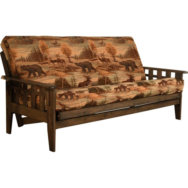 Templeton Tucson Rustic Walnut Futon Frame with Canadian Mattress - Full Size - TE3558568