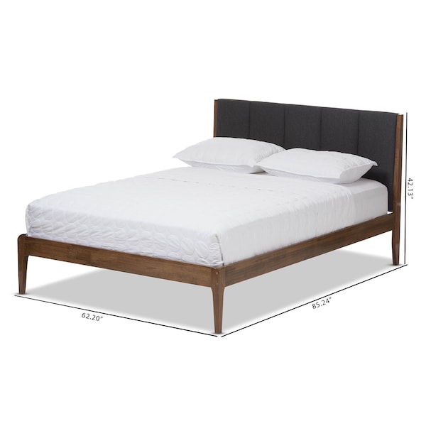 Baxton Studio Ember Dark Grey and Brown Finish Wood King Size Platform Bed - 135-7389