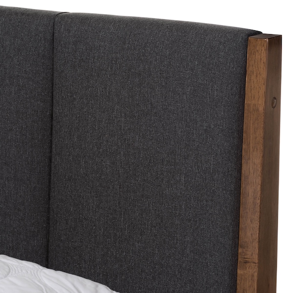 Baxton Studio Ember Dark Grey and Brown Finish Wood King Size Platform Bed - 135-7389
