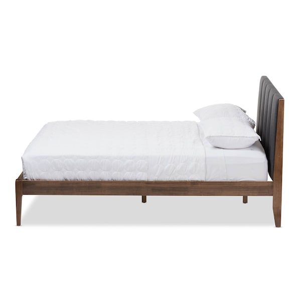 Baxton Studio Ember Dark Grey and Brown Finish Wood King Size Platform Bed - 135-7389