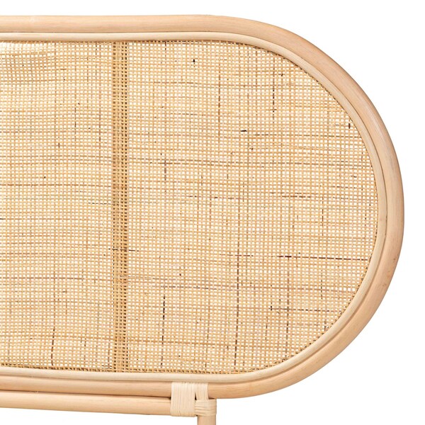 Baxton Studio Reegan Modern Bohemian Natural Brown Rattan Queen Size Standalone Headboard - 232-13158-ZORO