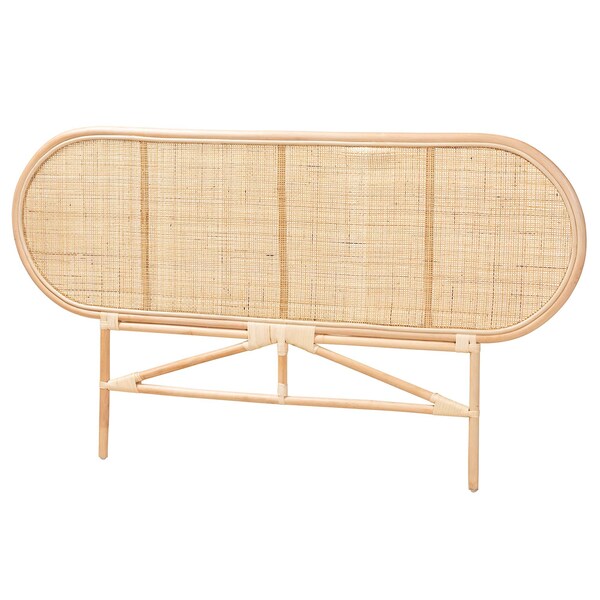 Baxton Studio Reegan Modern Bohemian Natural Brown Rattan Queen Size Standalone Headboard - 232-13158-ZORO