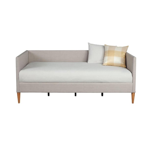 Alpine Furniture Britney Upholstered Platform Day Bed, Light Grey Linen - 1096T