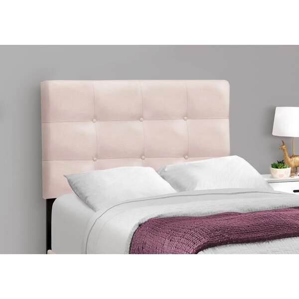 Monarch Specialties Bed, Twin Size, Upholstered, Bedroom, Frame Only, Youth, Teen, Juvenile, Pink Velvet, Transitional - I 5916T