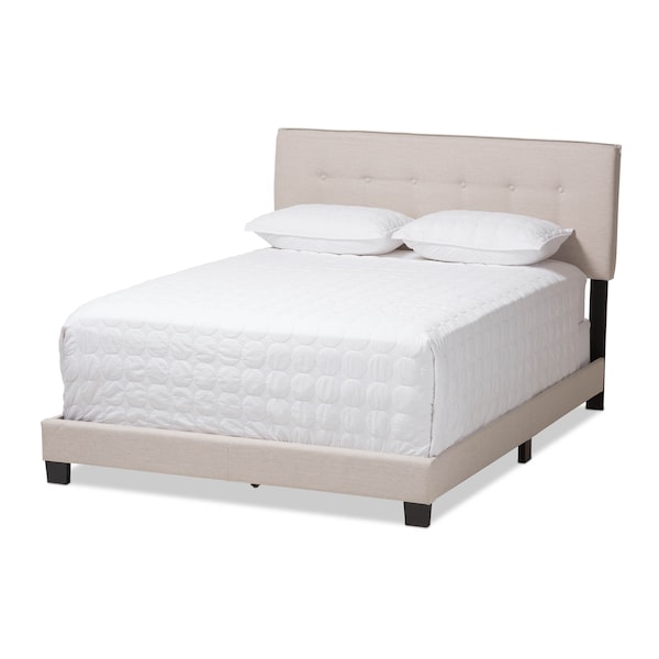 Baxton Studio Audrey Modern Light Beige Upholstered Queen Size Bed - 146-8234