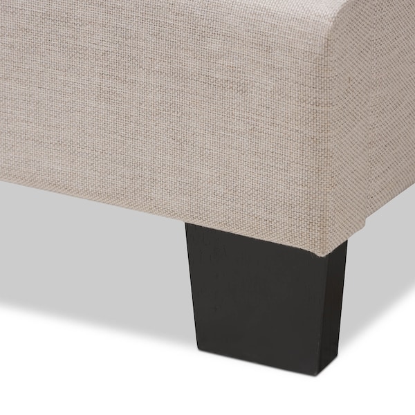 Baxton Studio Audrey Modern Light Beige Upholstered Queen Size Bed - 146-8234