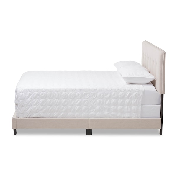 Baxton Studio Audrey Modern Light Beige Upholstered Queen Size Bed - 146-8234
