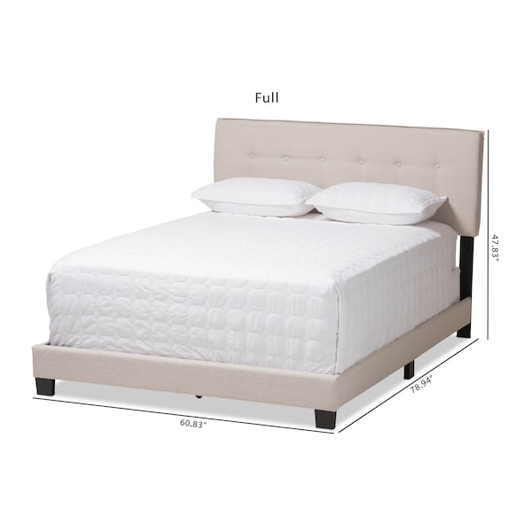 Baxton Studio Audrey Modern Light Beige Upholstered Queen Size Bed - 146-8234