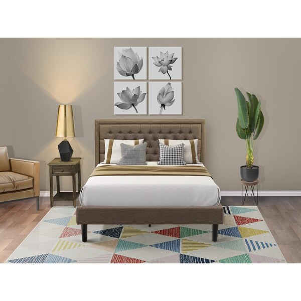 East West Furniture 2 Piece Kendall Queen Size Bedroom Set - Black - KD18Q-1DE07