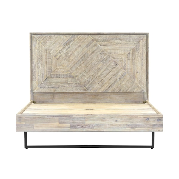 Armen Living Peridot King Platform Bed Frame in Natural Acacia Wood - LCPEBDNATKG