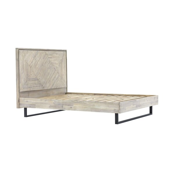 Armen Living Peridot King Platform Bed Frame in Natural Acacia Wood - LCPEBDNATKG
