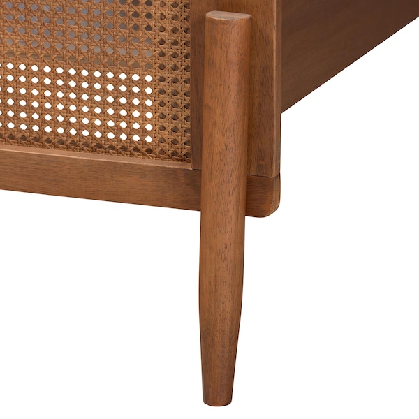Baxton Studio Gardwin Mid-Century Modern Ash Walnut Finished Wood Queen Size Platform Bed - 235-12777-ZORO