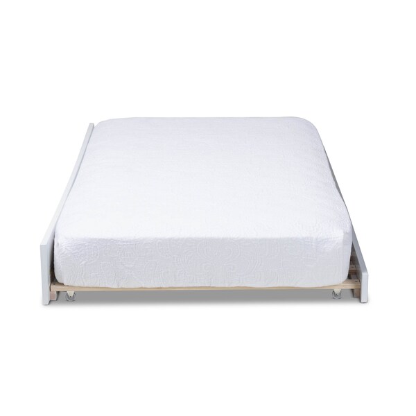 Baxton Studio Neves White Finished Wood Twin Size Trundle - 158-9658