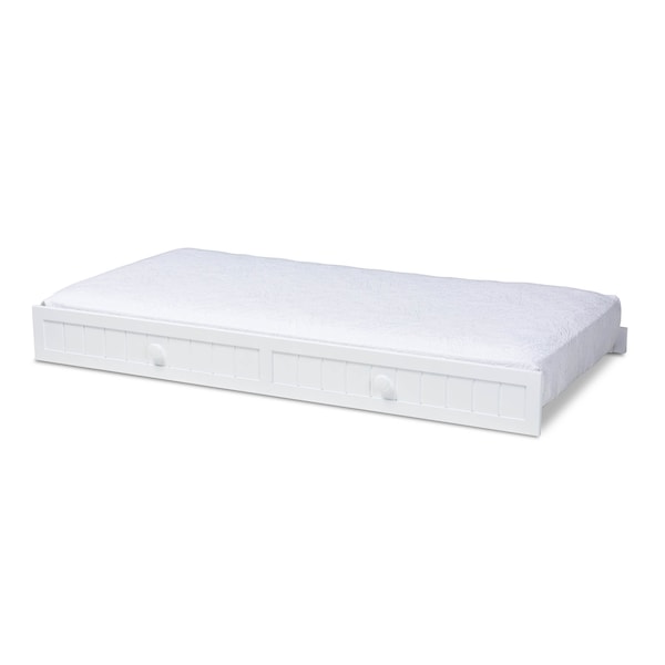 Baxton Studio Neves White Finished Wood Twin Size Trundle - 158-9658