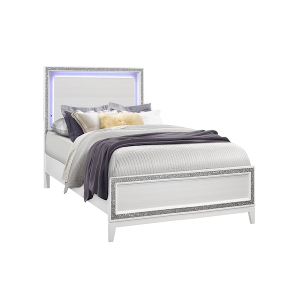 Global Furniture Usa Transitional Glam  Lily White Full Bed Group - 3880