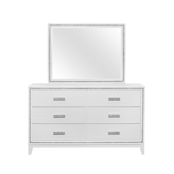 Global Furniture Usa Transitional Glam  Lily White Full Bed Group - 3880