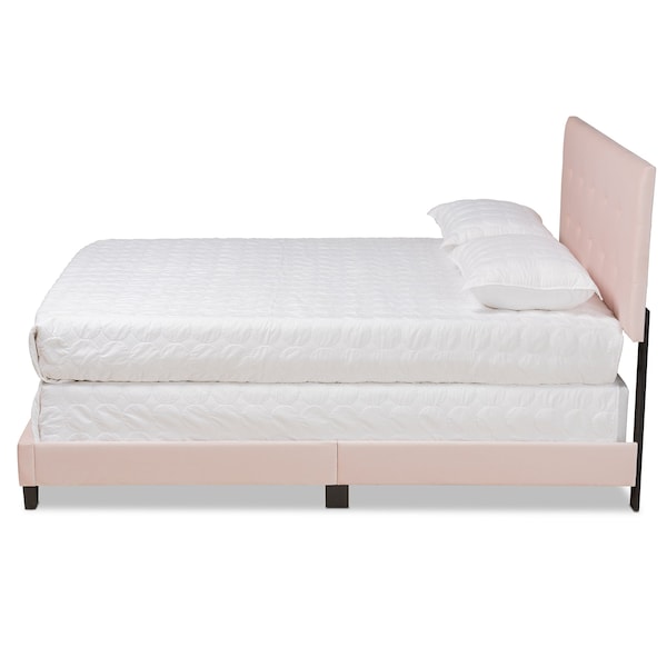 Baxton Studio Caprice Modern and Contemporary Glam Light Pink Velvet Fabric Queen Size Panel Bed - 183-11255-ZORO