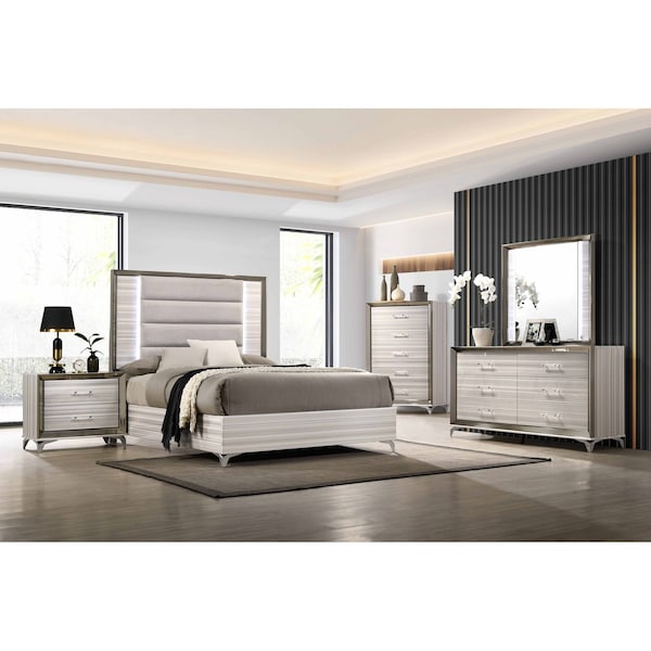 Global Furniture Usa Modern  Zebra Zambrano White Queen Bed Group - 3241