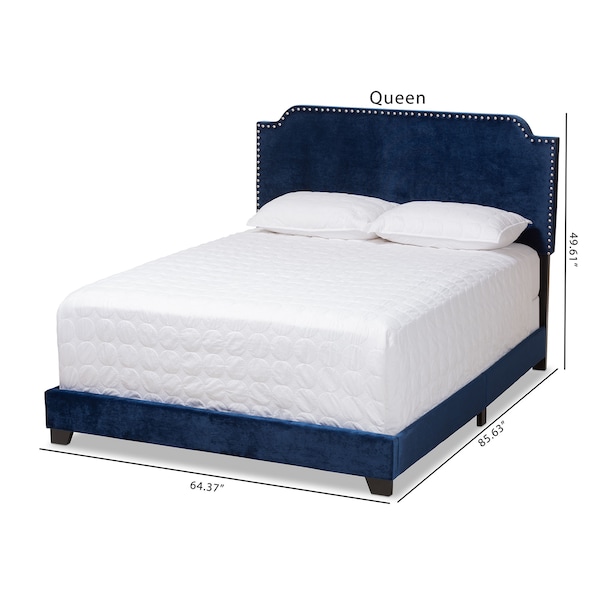 Baxton Studio Darcy Luxe and Glamour Navy Velvet Upholstered Full Size Bed - 149-8953