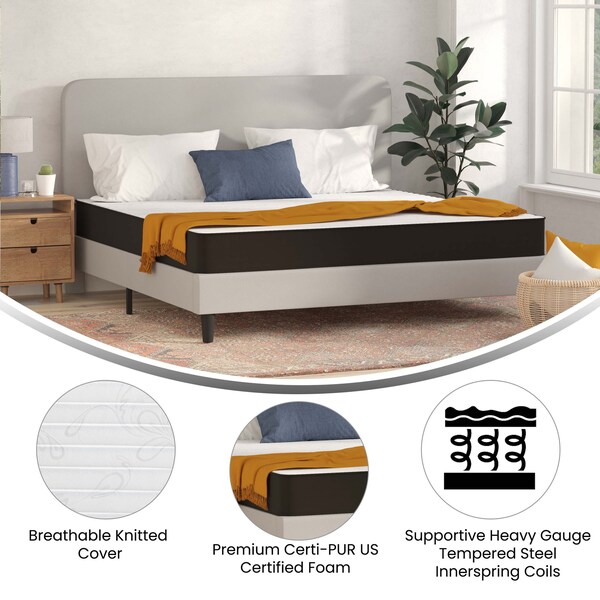 Flash Furniture 8" Hybrid Mattress, King Mattress in a Box - CL-E238-B-K-GG