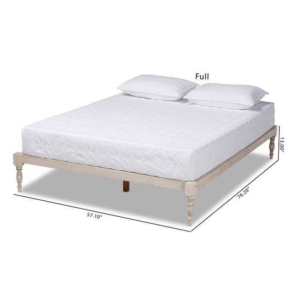 Baxton Studio Iseline Antique White Finished Wood King Size Platform Bed Frame - 160-10041