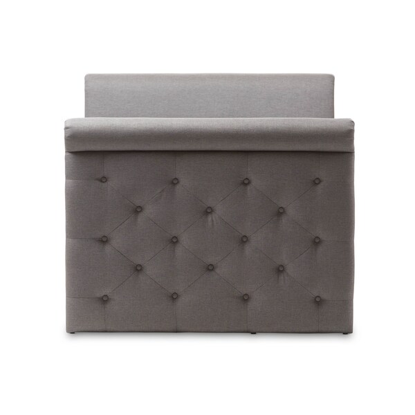 Baxton Studio Swamson Grey Tufted Twin Size Daybed with Roll-out Trundle Bed - 127-7040