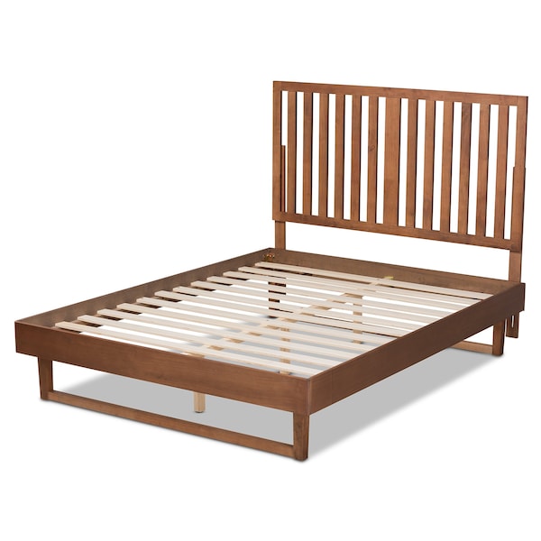 Baxton Studio Marin Modern and Contemporary Walnut Brown Finished Wood Queen Size Platform Bed - 184-11136-9411-ZORO