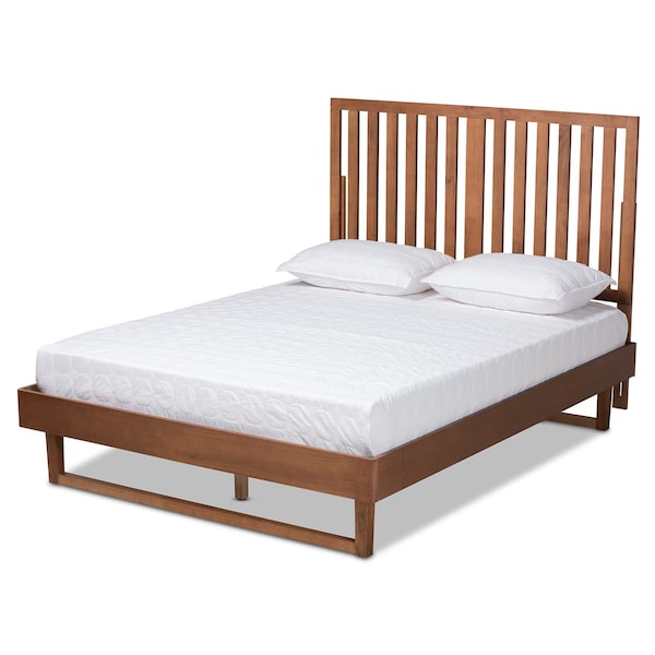 Baxton Studio Marin Modern and Contemporary Walnut Brown Finished Wood Queen Size Platform Bed - 184-11136-9411-ZORO