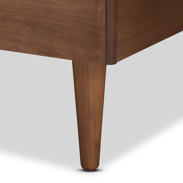 Baxton Studio Sora Mid-Century Modern Ash Walnut Finished Wood Full Size Platform Bed - 180-11109-9812-ZORO