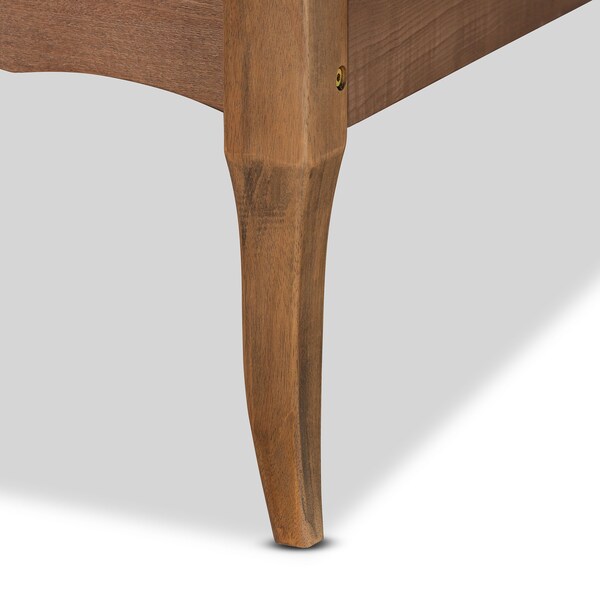 Baxton Studio Marieke Vintage French Inspired Ash Walnut Finished Wood Twin Size Platform Bed Frame - 180-11180-ZORO