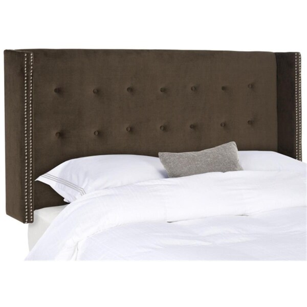 Safavieh Keegan Linen Full Size Headboard- Chocolate - 54.1 x 8.3 x 60.2 in. - MCR4007P-F