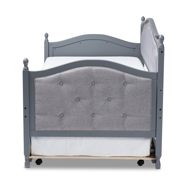 Baxton Studio Marlie Grey Grey Finished Wood Twin Size Daybed with Trundle - 158-9629