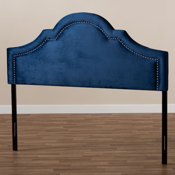 Baxton Studio Rita Royal Blue Velvet Upholstered Full Size Headboard - 155-9336