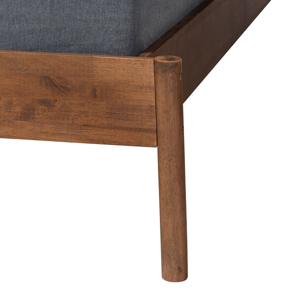 Baxton Studio Agatis MidCentury Modern Ash Walnut Finished Wood Queen Size Bed Frame - 223-12887-ZORO