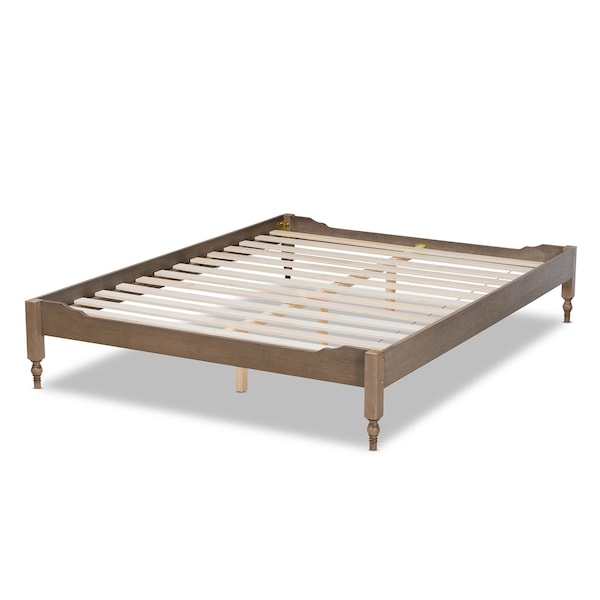 Baxton Studio Laure Weathered Grey Oak Finished Wood Full Size Platform Bed Frame - 161-10202