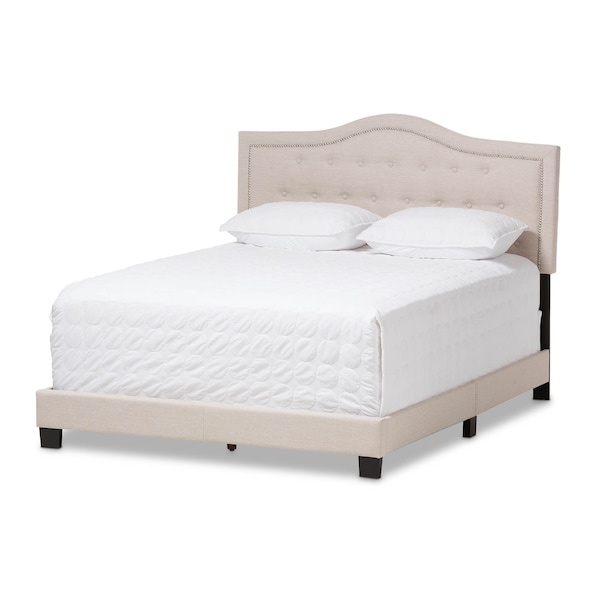 Baxton Studio Emerson Modern Light Beige Upholstered King Size Bed - 136-7444