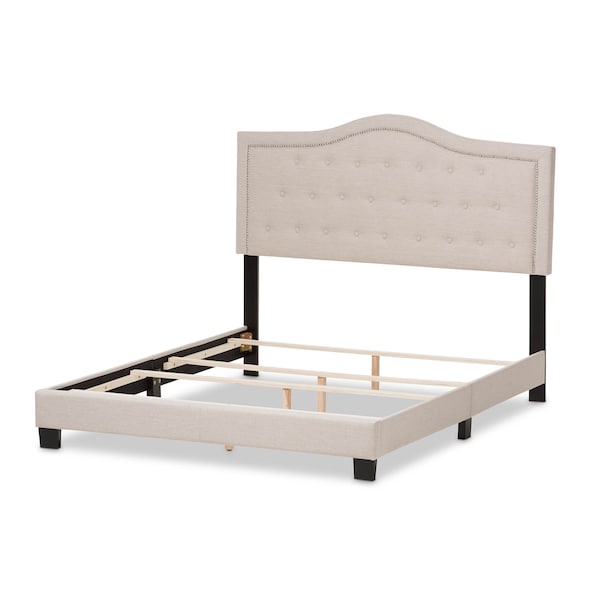 Baxton Studio Emerson Modern Light Beige Upholstered King Size Bed - 136-7444