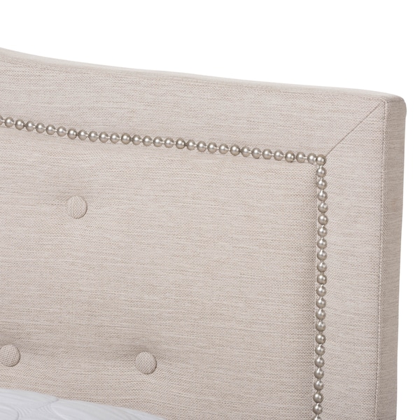Baxton Studio Emerson Modern Light Beige Upholstered King Size Bed - 136-7444