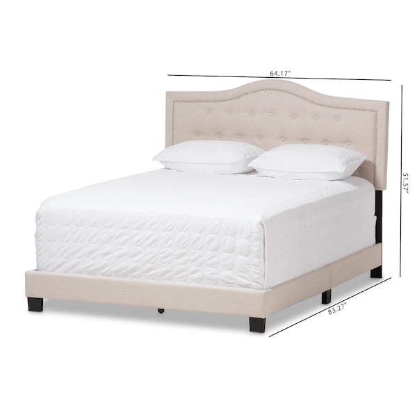 Baxton Studio Emerson Modern Light Beige Upholstered King Size Bed - 136-7444