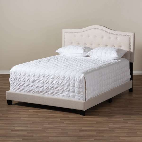 Baxton Studio Emerson Modern Light Beige Upholstered King Size Bed - 136-7444