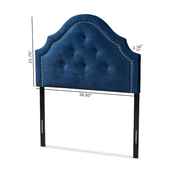 Baxton Studio Cora Royal Blue Velvet Upholstered Twin Size Headboard - 154-9321