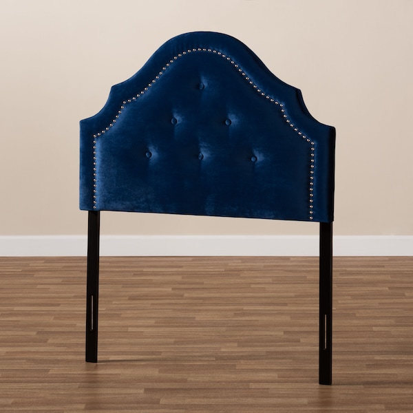 Baxton Studio Cora Royal Blue Velvet Upholstered Twin Size Headboard - 154-9321