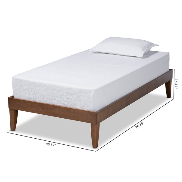 Baxton Studio Lucina Mid-Century Walnut Brown Finished Twin Size Platform Bed Frame - 160-9637