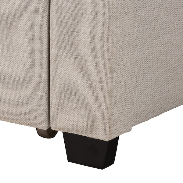 Baxton Studio Coronado MidCentury Modern Transitional Beige Fabric Queen Size 3Drawer Storage Platform Bed - 224-13083-ZORO