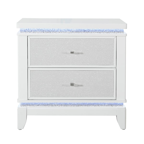 Global Furniture Usa Contemporary Alina White Queen Bed Group With Led - 6247