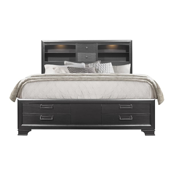 Global Furniture Usa Transitional Glam  Jordyn Grey King Bed - 2996